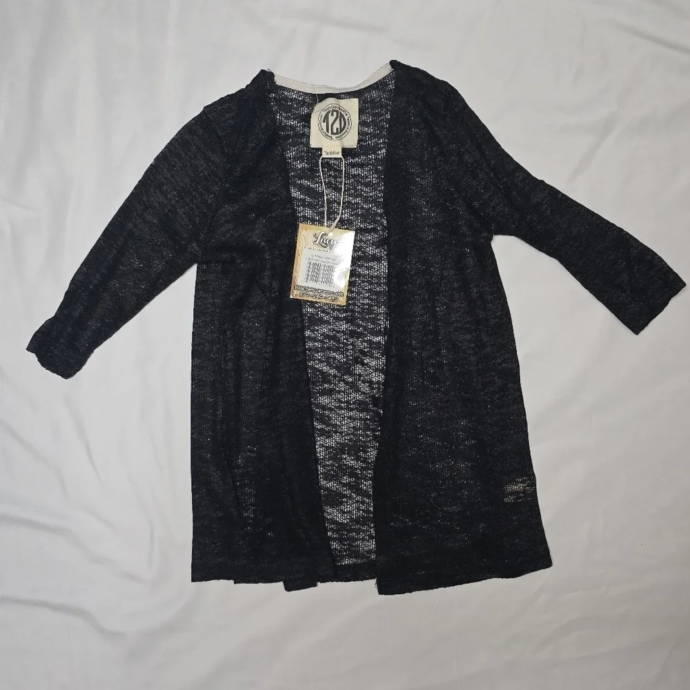 NWT Girls Black Sheer Lace Cardigan 3/4 Sleeve